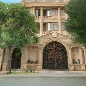 درب فلزی دسته گل لوکس ویلا