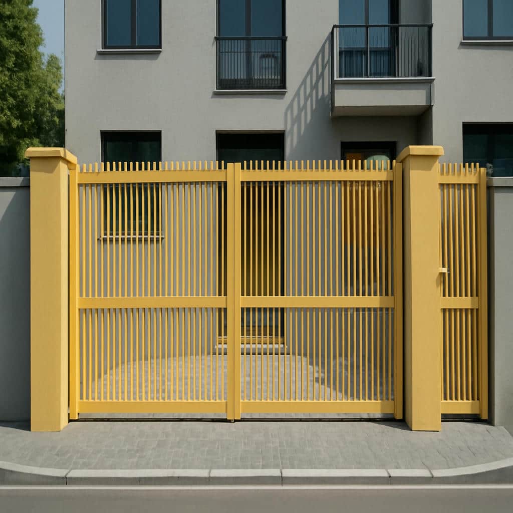 خرید درب مدرن آرالی هماهنگ با نرده فلزی