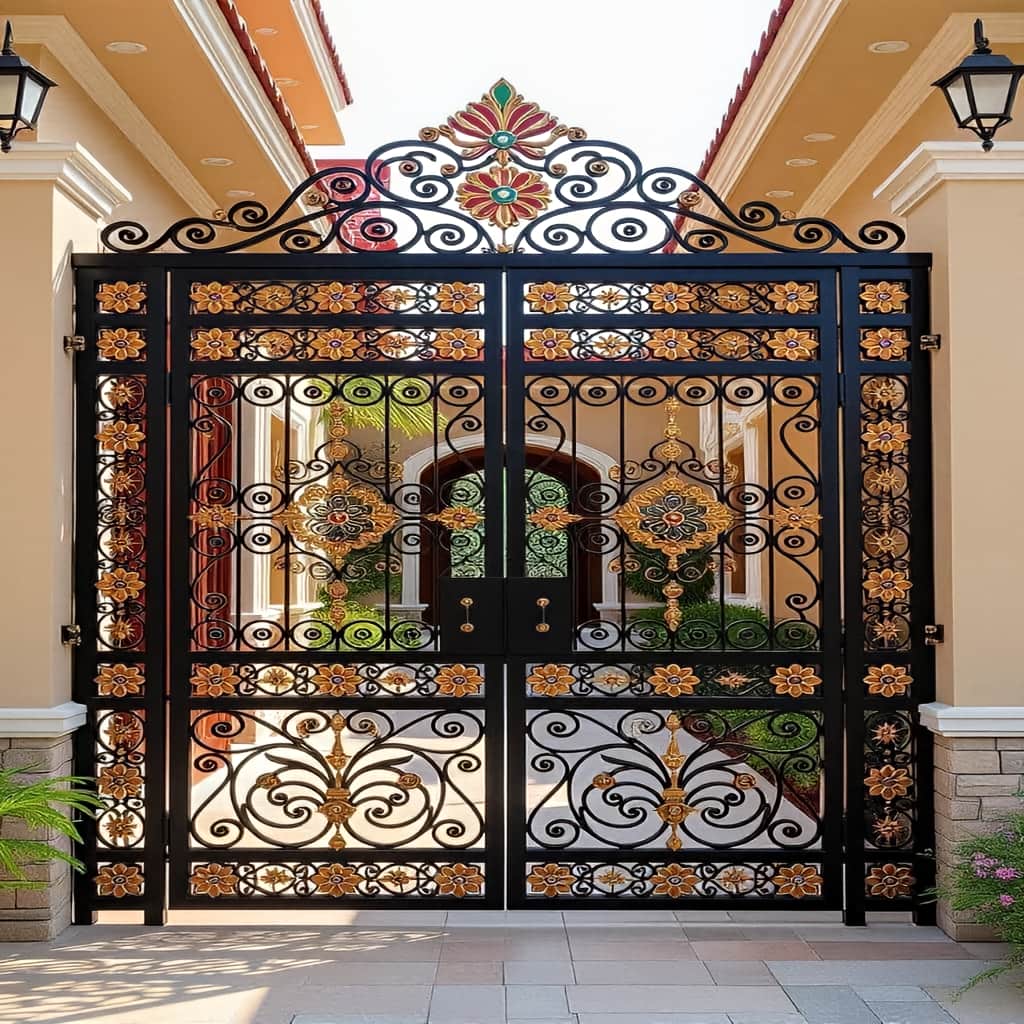 خرید درب حیاط فرفورژه پروفیل استاندارد در قائمشهر