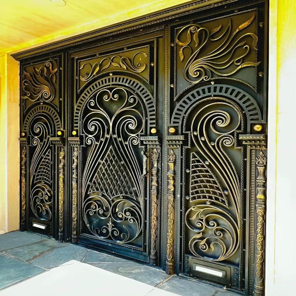فروش درب حیاط فرفورژه فلزی ساده در سمنان