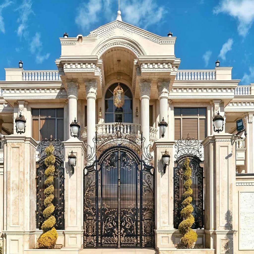 نصب درب حیاط فرفورژه پارکینگ حیاط در آمل