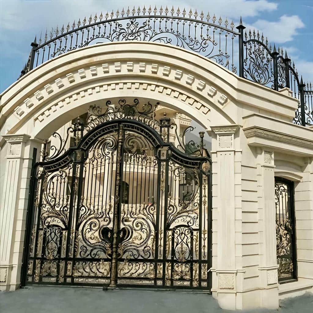 فروش درب حیاط فرفورژه فلزی ساده در رفسنجان