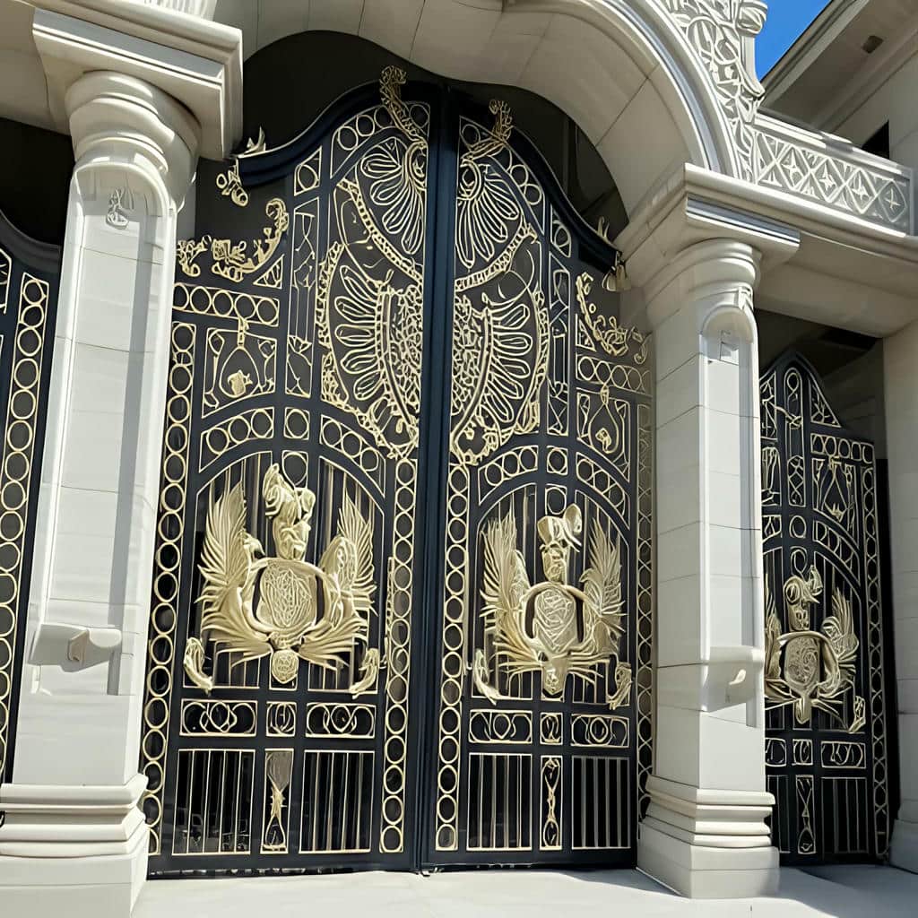 فروش درب حیاط فرفورژه فلزی ساده در محمودآباد