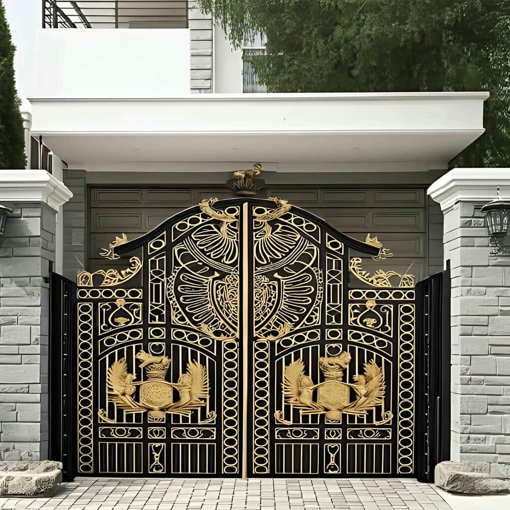 نصب درب حیاط فرفورژه ورودی باغ در ایرانشهر