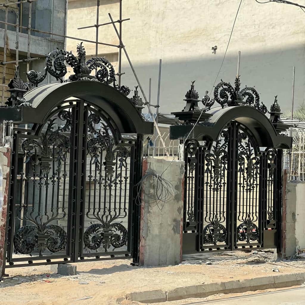 نصب درب حیاط فرفورژه پارکینگ حیاط در کردان