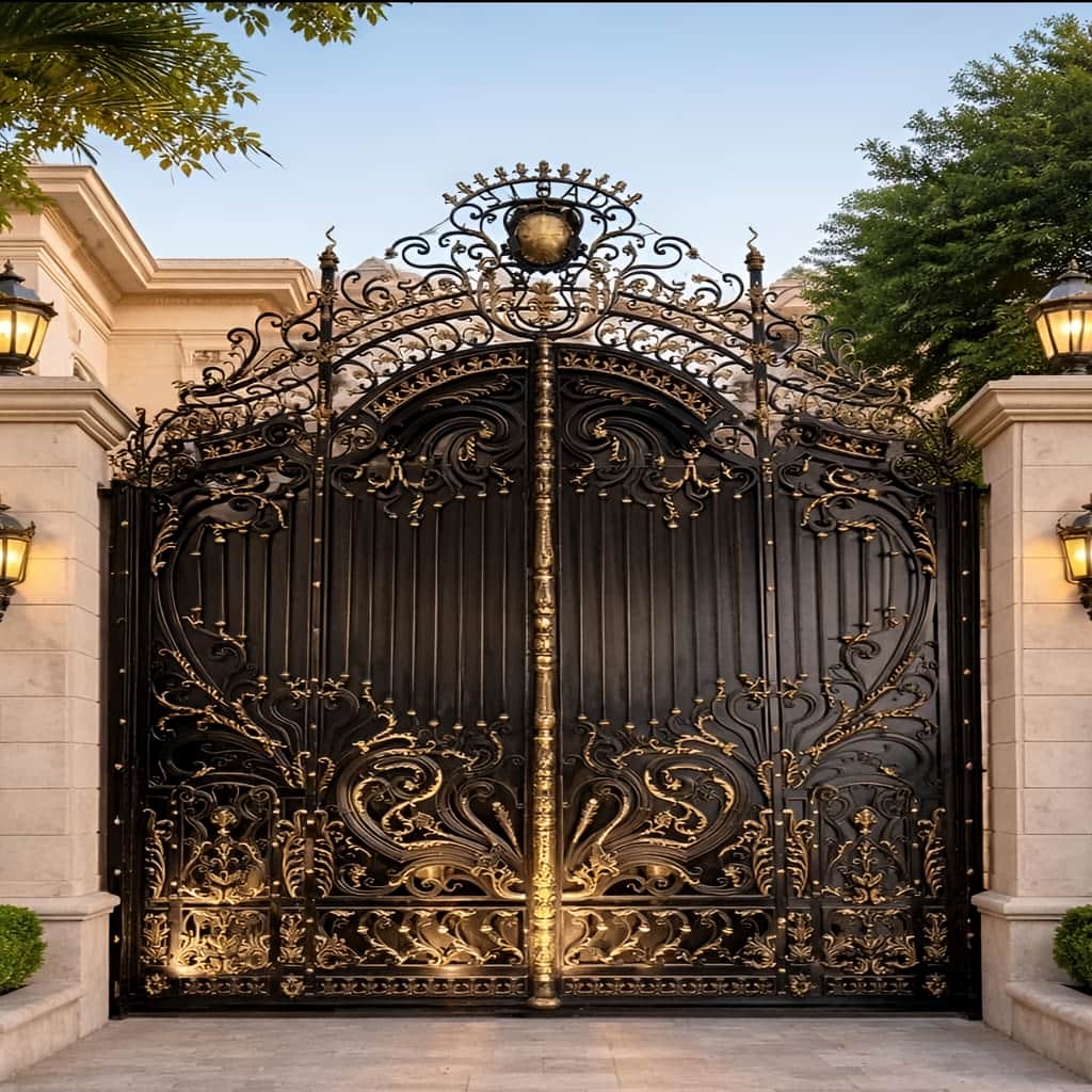 نصب درب حیاط فرفورژه پارکینگ حیاط در تهران
