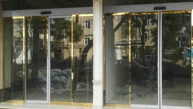 11 نمونه درب شیشه‌ای لمینت اتوماتیک لابی