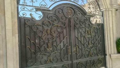 13 مدل درب پارکینگ طرح چوب ترموود