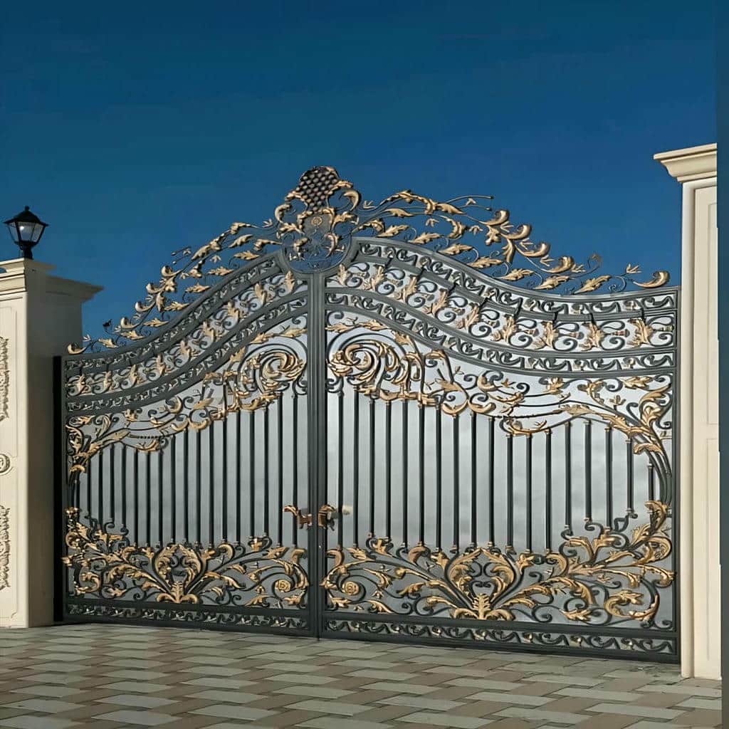 خرید درب فلزی لاکچری نمای ویلا شیشه‌خور