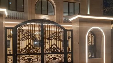 9 طرح درب پارکینگ آهنی ریلی