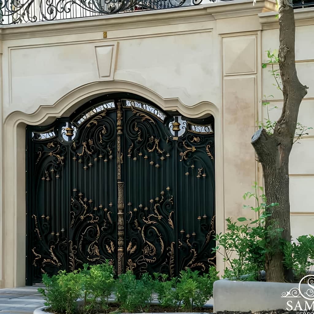 خرید درب فلزی دو لنگه پارکینگ شیاردار