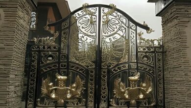 10 مدل درب پارکینگ کلاسیک کتیبه دار