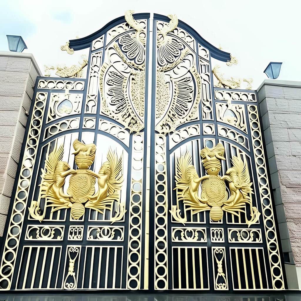 خرید درب پارکینگ فلزی دو لنگه برای نمای مدرن