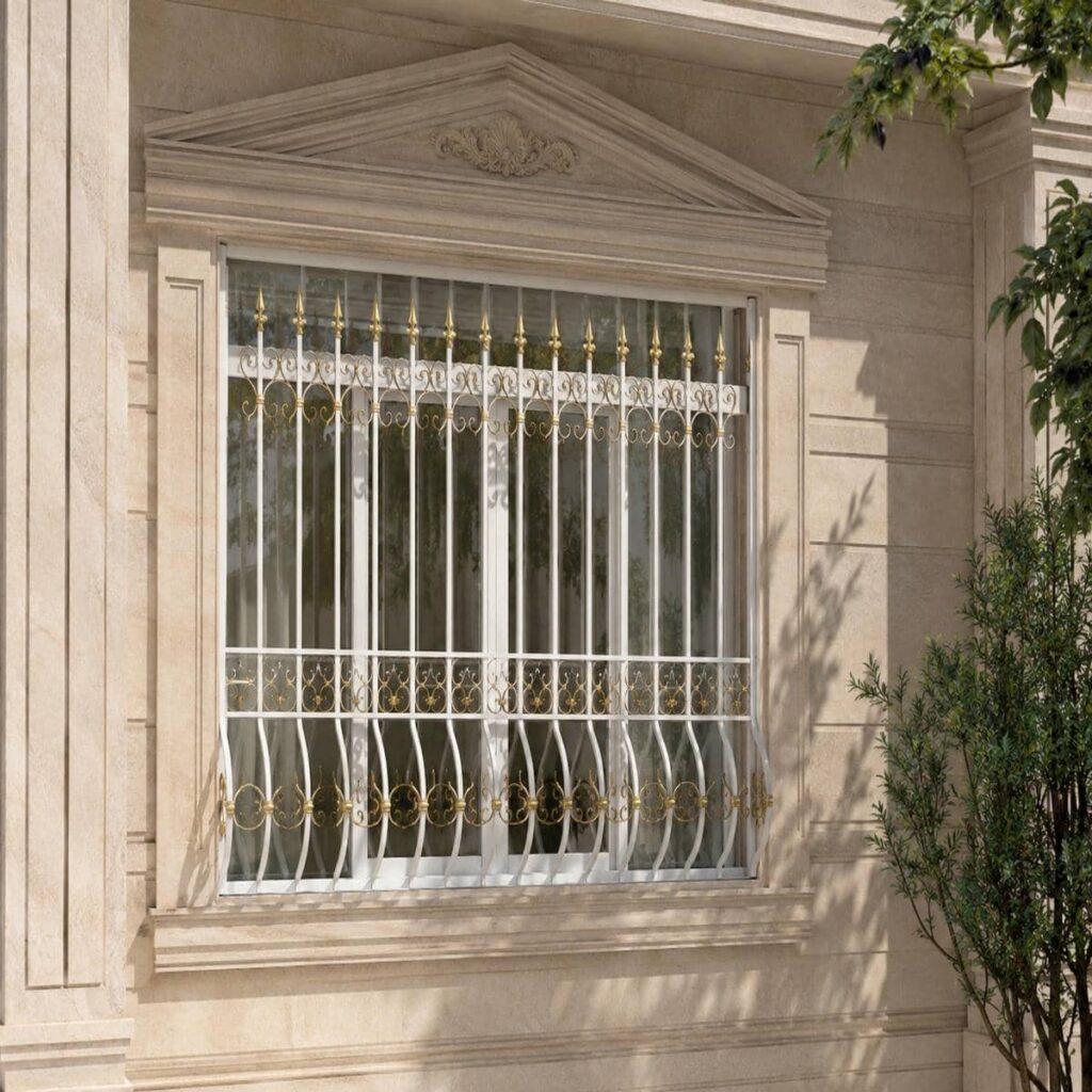 اجرای حفاظ پنجره قوسی کتیبه دار هندسی