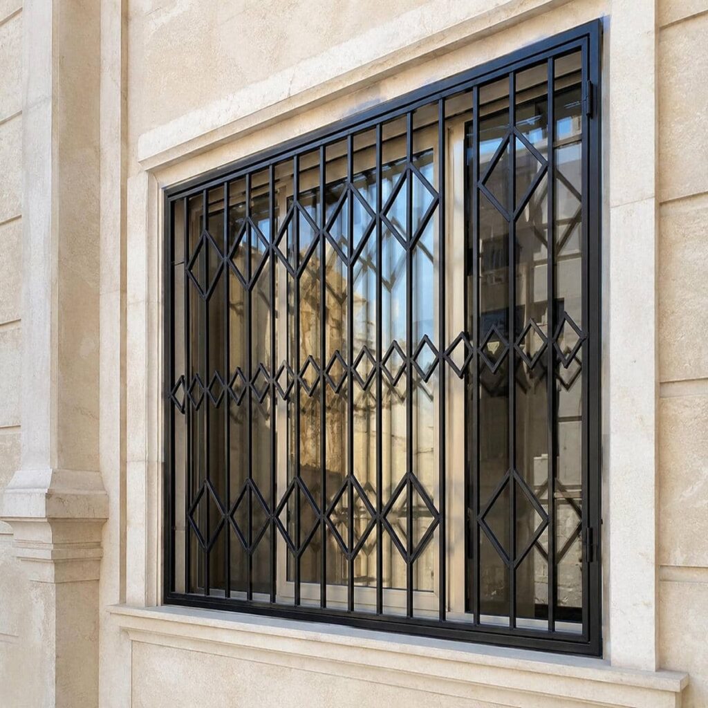 خرید حفاظ پنجره مشکی طلایی نما مدل میلهای خرید حفاظ پنجره مشکی طلایی نما مدل میلهای