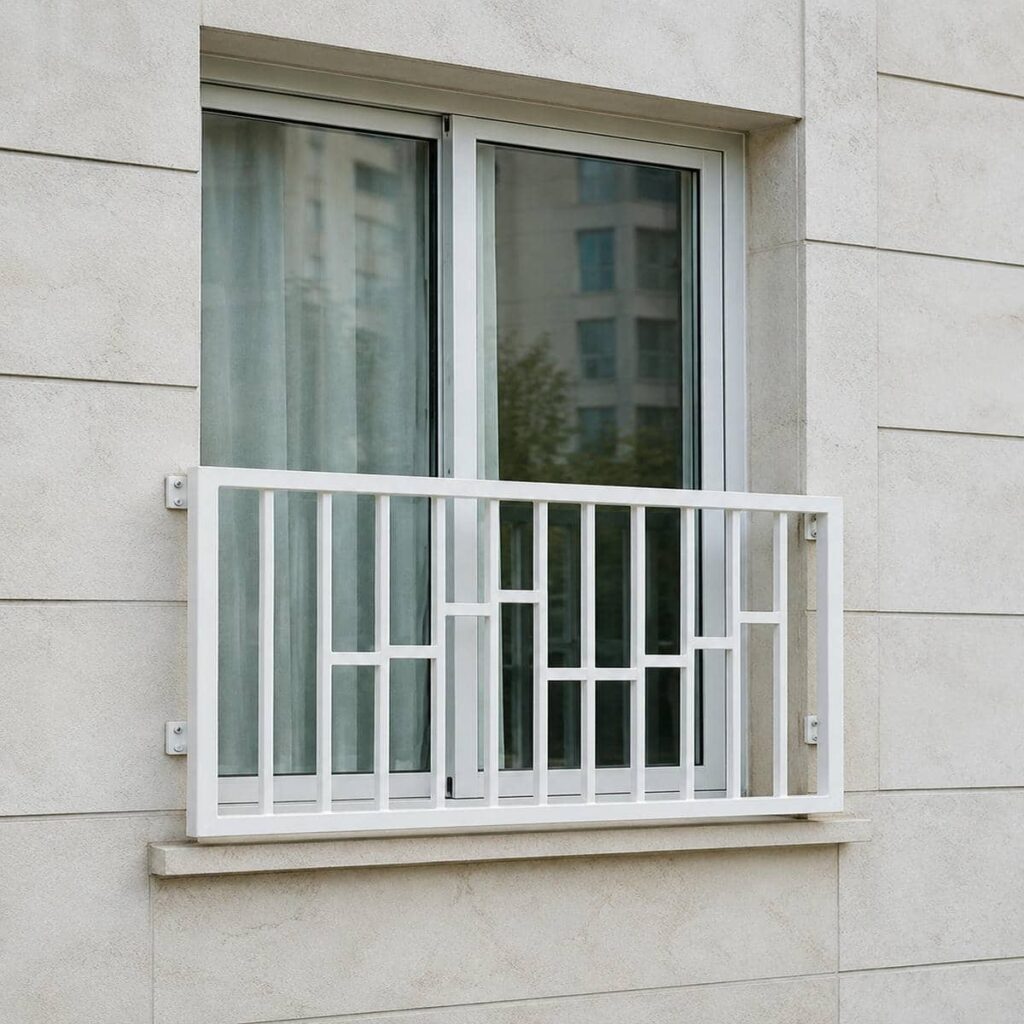 اجرای حفاظ پنجره ساده خطی برای پنجره بلند اجرای حفاظ پنجره ساده خطی برای پنجره بلند