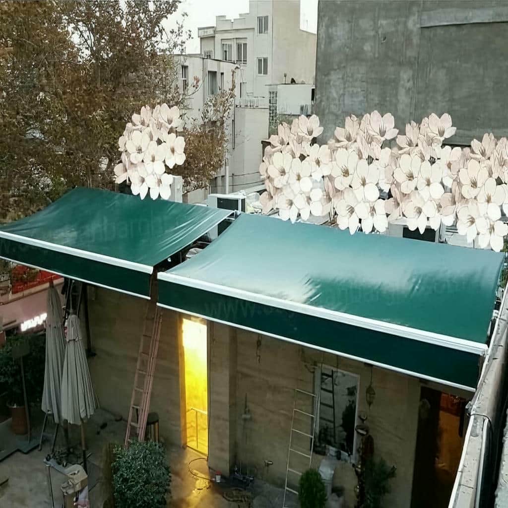 چادر برقی بازویی برای فضای تجاری