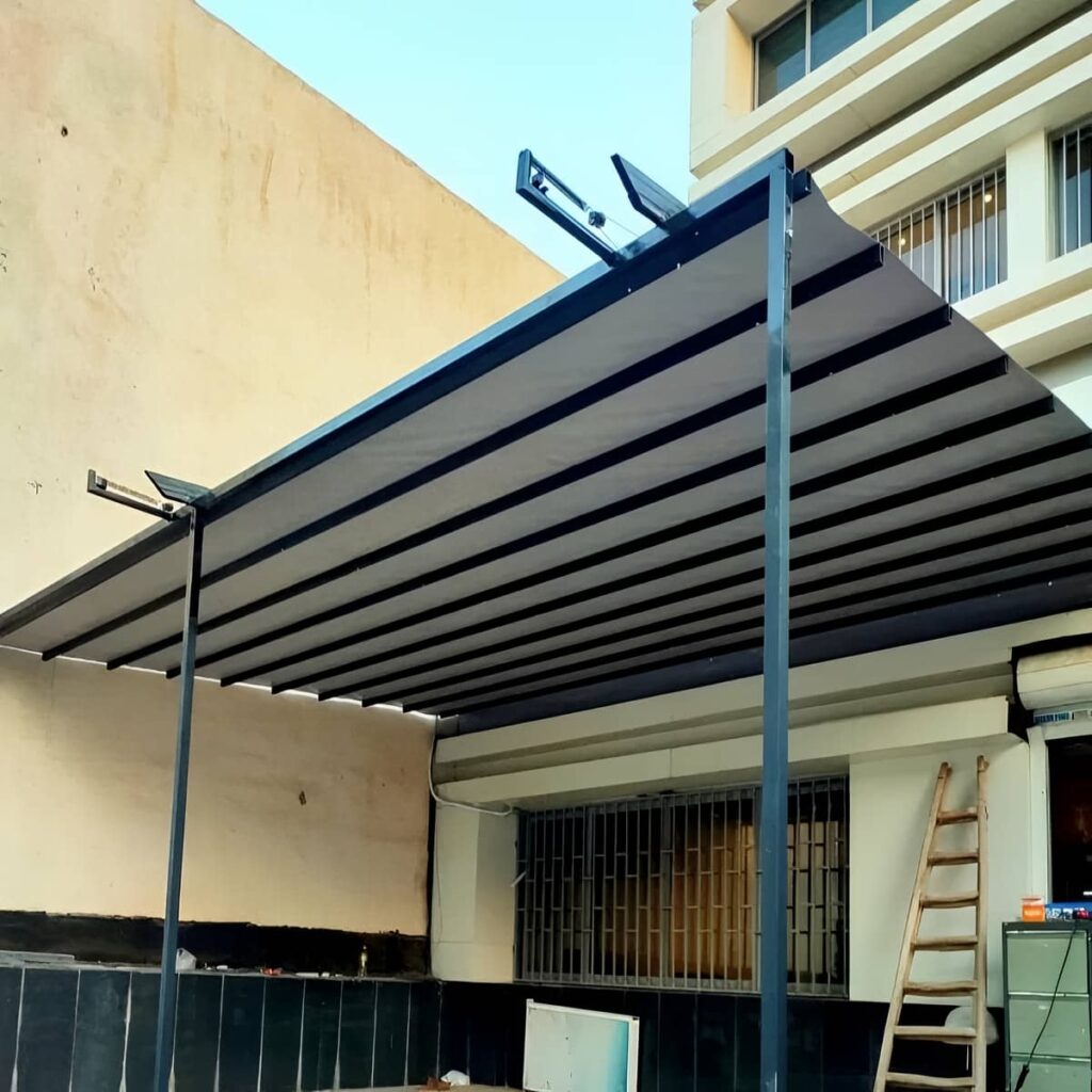 سقف متحرک پارچه ای جمع شونده