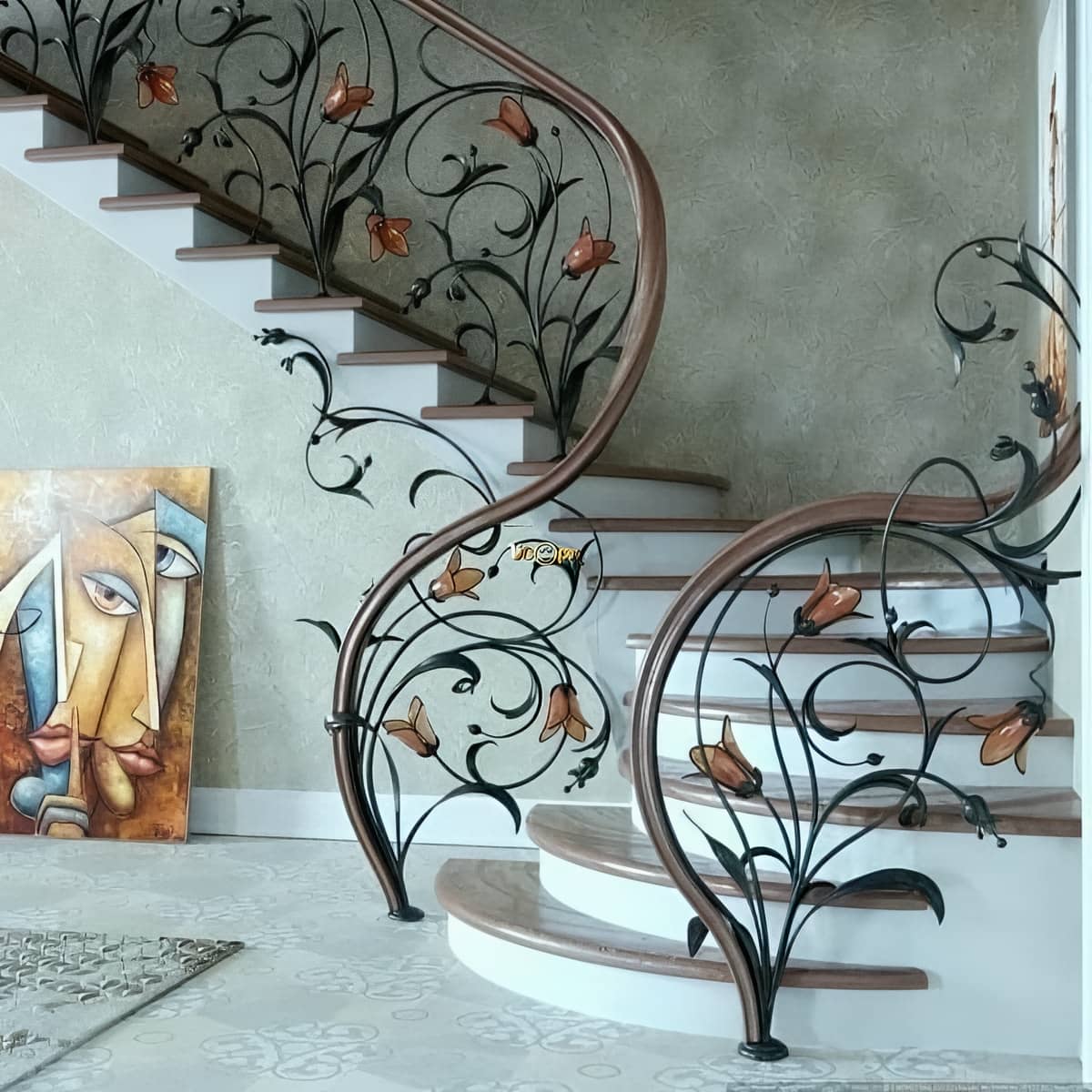 نرده فرفورژه راه پله فلزی