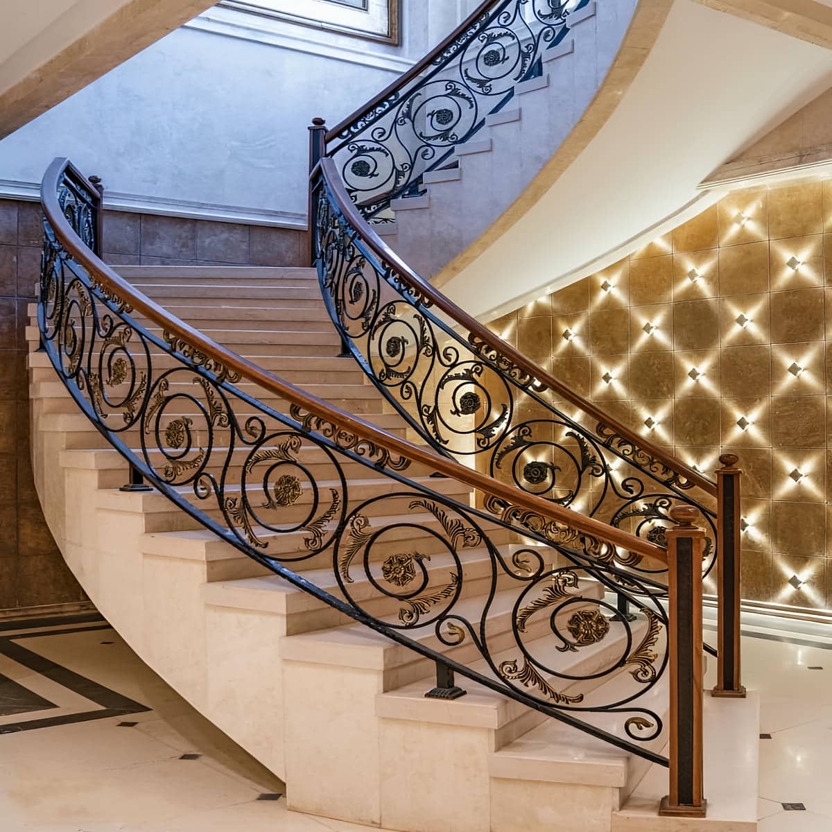 نرده فرفورژه راه پله فلزی