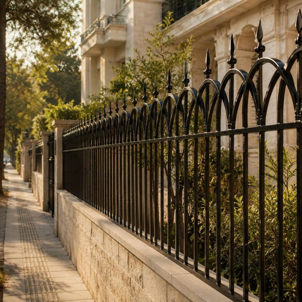 حفاظ فلزی دیوار نصب شده روی ورودی