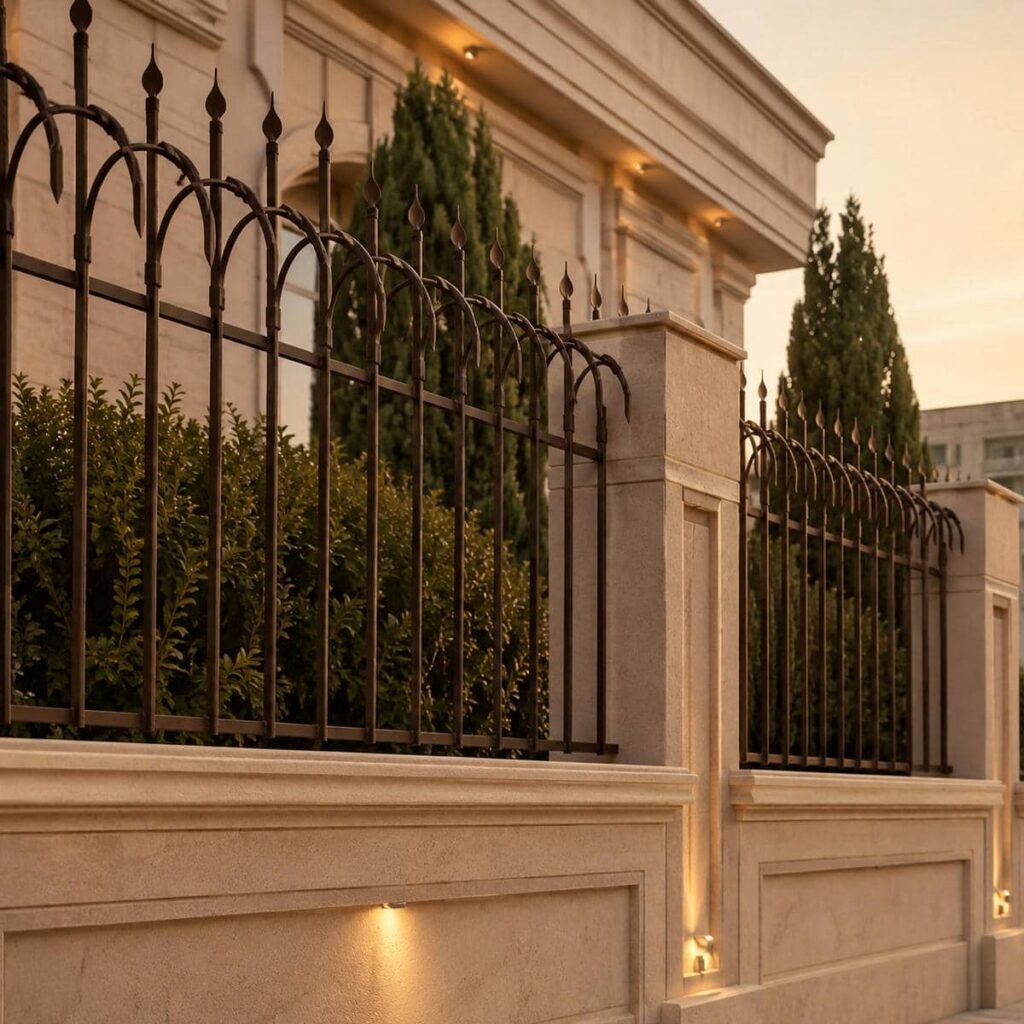 نرده حفاظ دیوار با پوشش رنگی