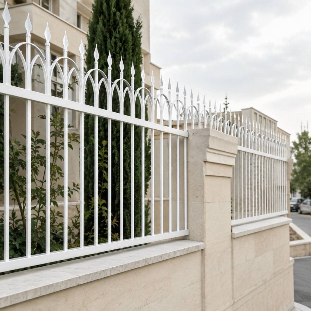 حفاظ دیوار حیاط با سطح فلزی یکدست