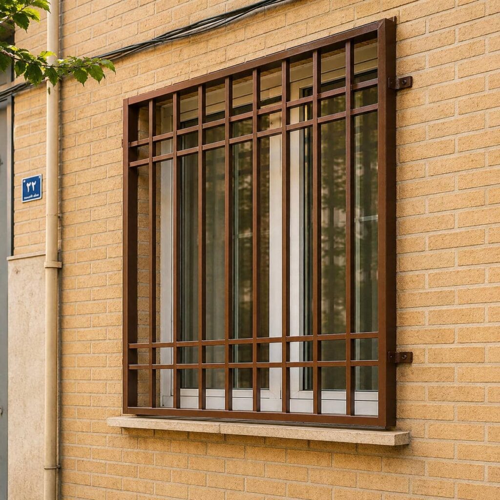 حفاظ پنجره فلزی هماهنگ با نمای مدرن