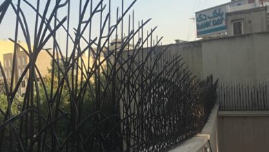 حفاظ نیزار با شاخه های فلزی منظم